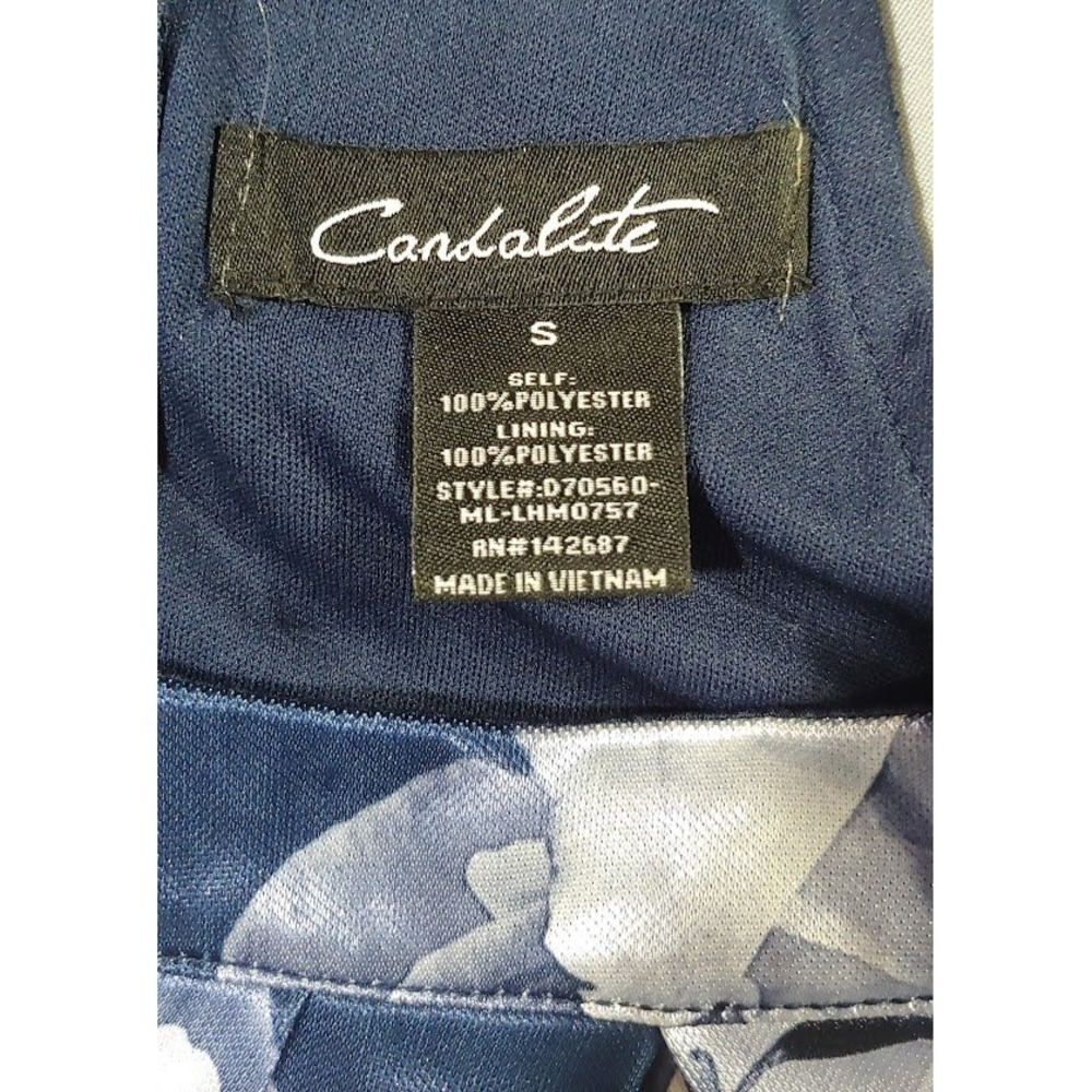 Womens Blue S Floral Pleated Sleeveless Formal Maxi Dress Elegant By Candalette - Picture 10 of 12